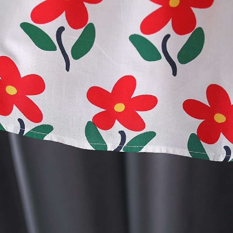 Girls Small Flower Cotton dress With Bow Bamboo Basket Bag - Image 8