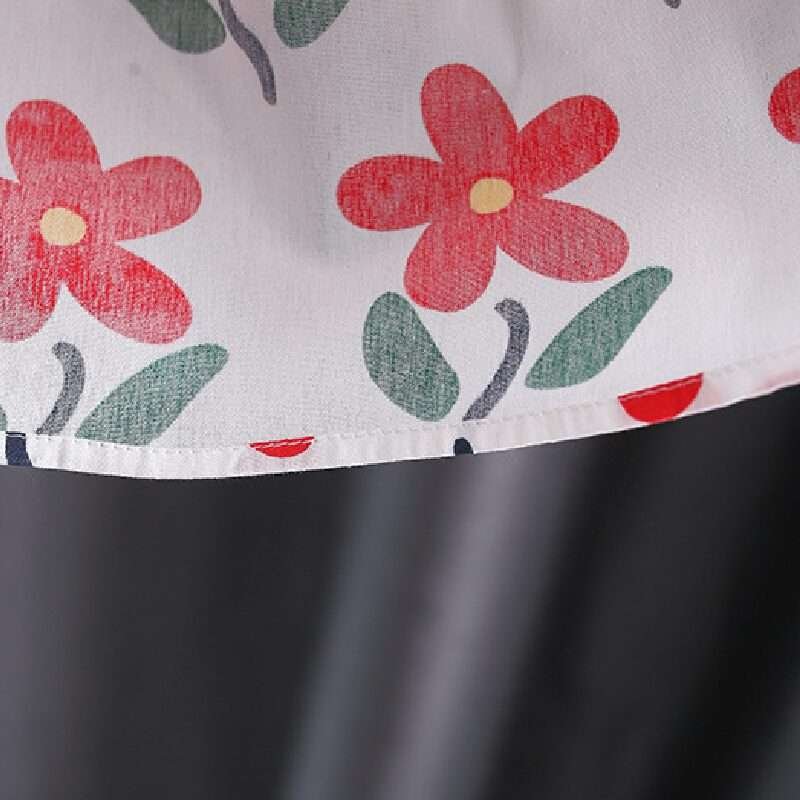 Girls Small Flower Cotton dress With Bow Bamboo Basket Bag - Image 9