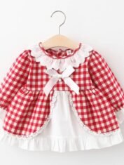 Baby Girl Red And White Plaid Dress