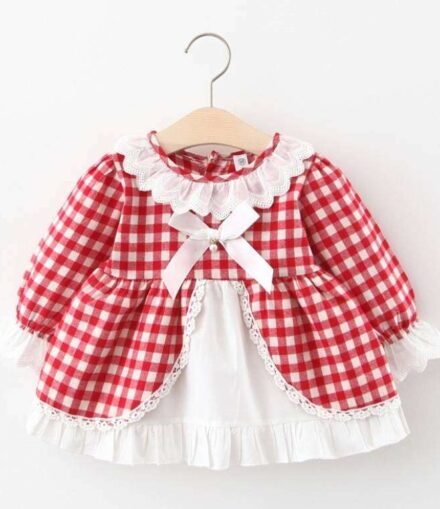 Baby Girl Red And White Plaid Dress
