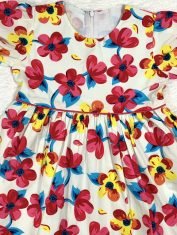 Girls Multi Floral Puff Sleeve Dress f