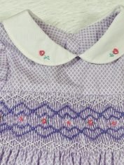 Girls Purple Smocked Dress smoked