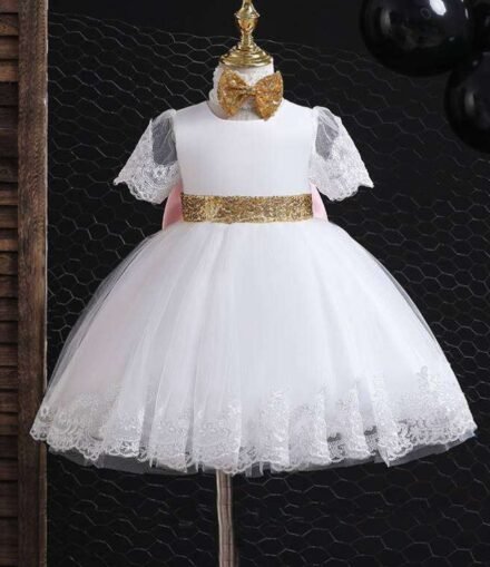 Girls Tutu Princess Dress Big Bow Embroidered Dress