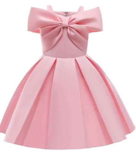 Toddler Girls Cold Shoulder Bowknot Party Dress